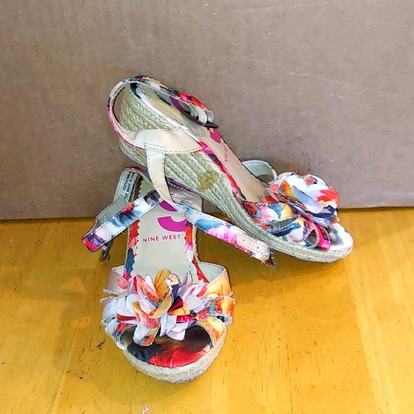 Nine West Multicolor Girls Wedge Sandals Size 13M - Picture 1 of 5